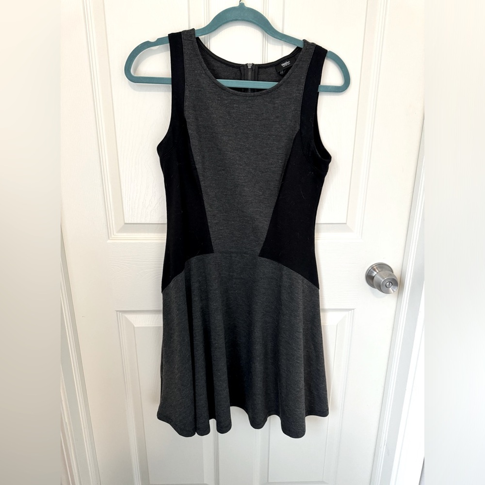 Black and grey fit and flare dress!